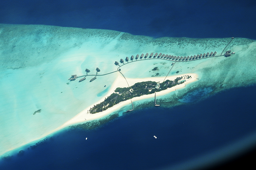 Cocoa Island, Süd Male Atoll, Flug nach Dhiggiri, April 2015